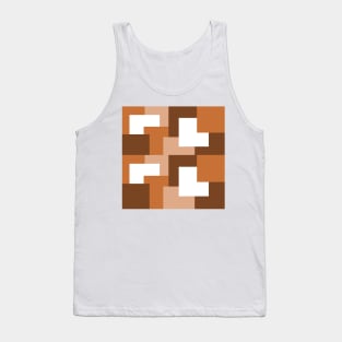 Brown abstract squares tiles pattern Tank Top